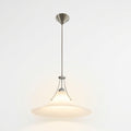 Minimalist Frosted Glass Pendant Light, switched on against a plain studio background