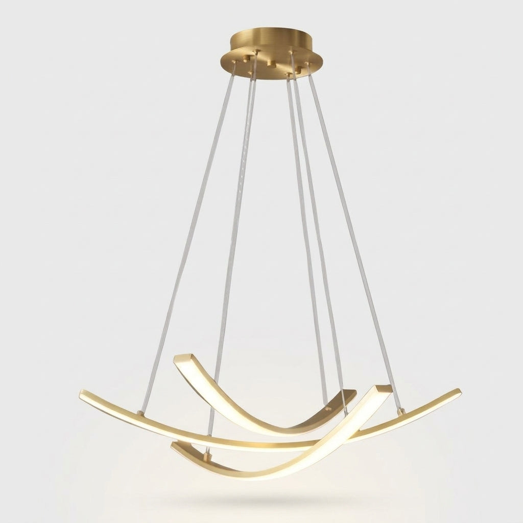 Brass Linear Bar Chandelier