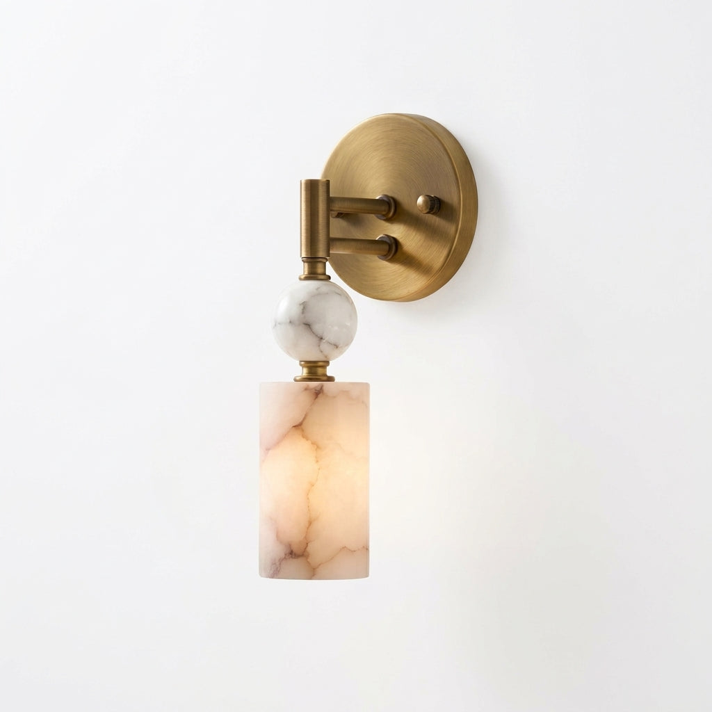 Marble and Brass Wall Lamp