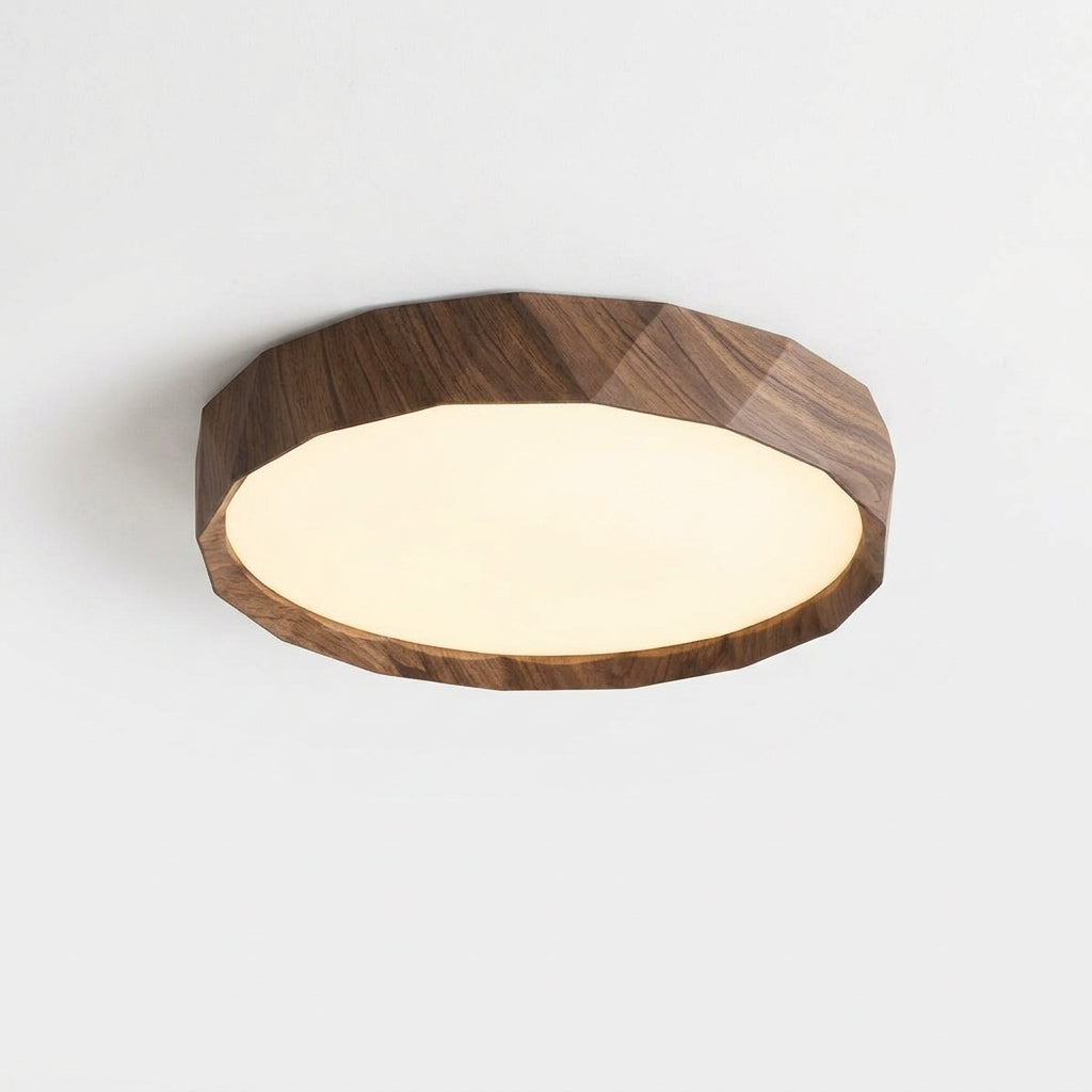 Wood-Grain Ceiling Light, switched on against a plain studio background