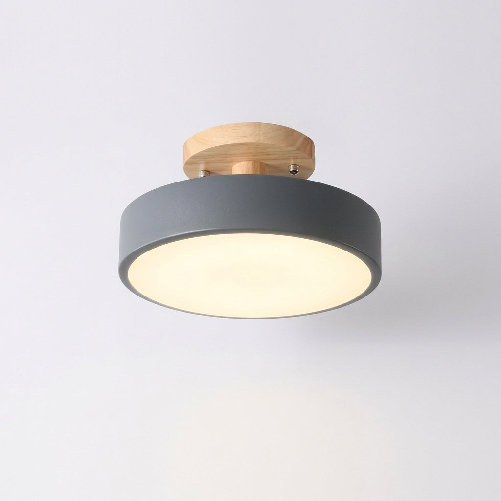 Wood and Acrylic Ceiling Light, switched on against a plain studio background