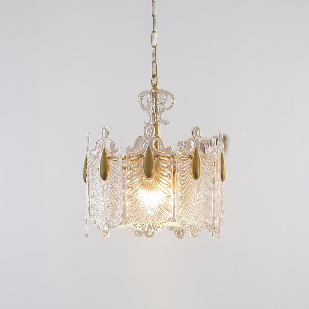 Copper and Glass Chandelier