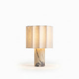 Marble and Fabric Cordless Table Lamp