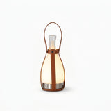 Leather and Glass Portable Lamp