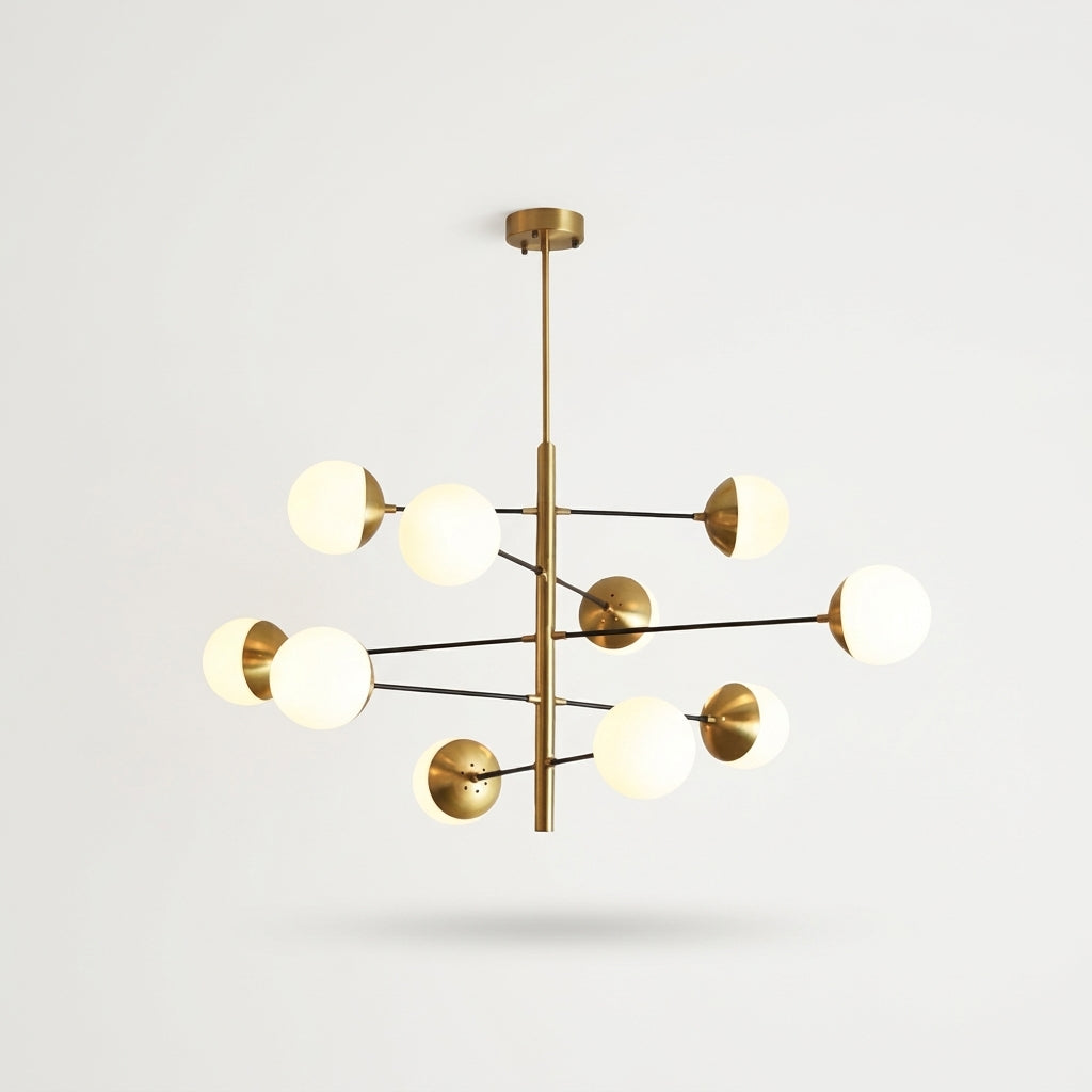 Multi-Globe Gold Chandelier
