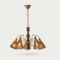 Copper and Amber Multi-Light Ceiling Fixture, switched on against a plain studio background