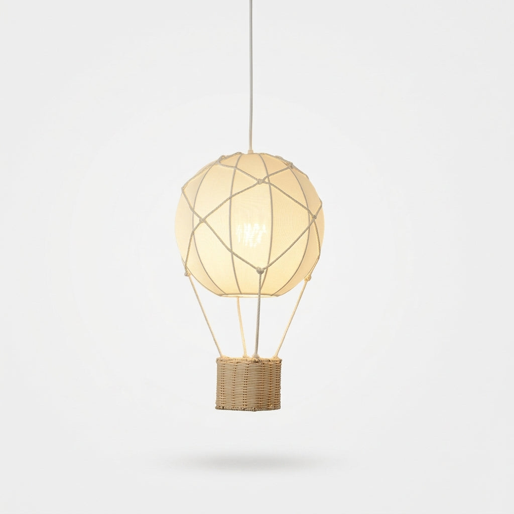Rattan and Fabric Pendant
