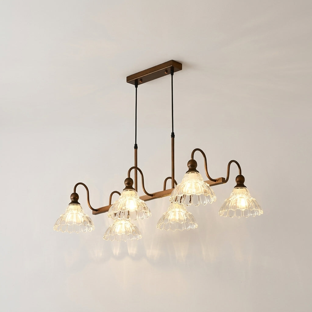 Linear Six-Light Glass Pendant