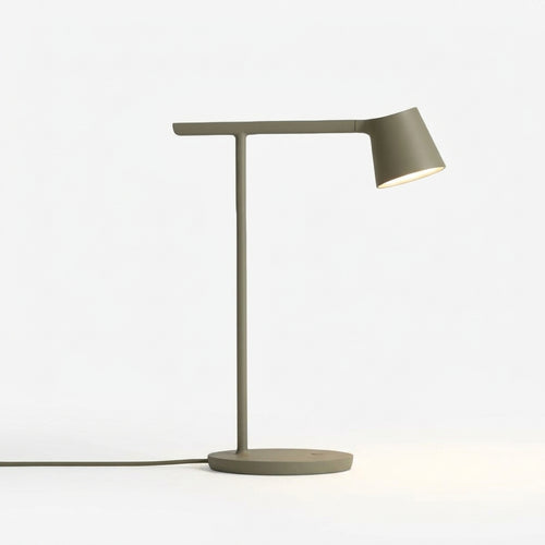 Adjustable Opal Diffuser Desk Lamp, switched on against a plain studio background