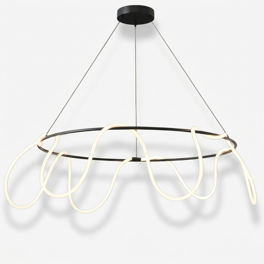 Rope-Wrapped Ring Chandelier
