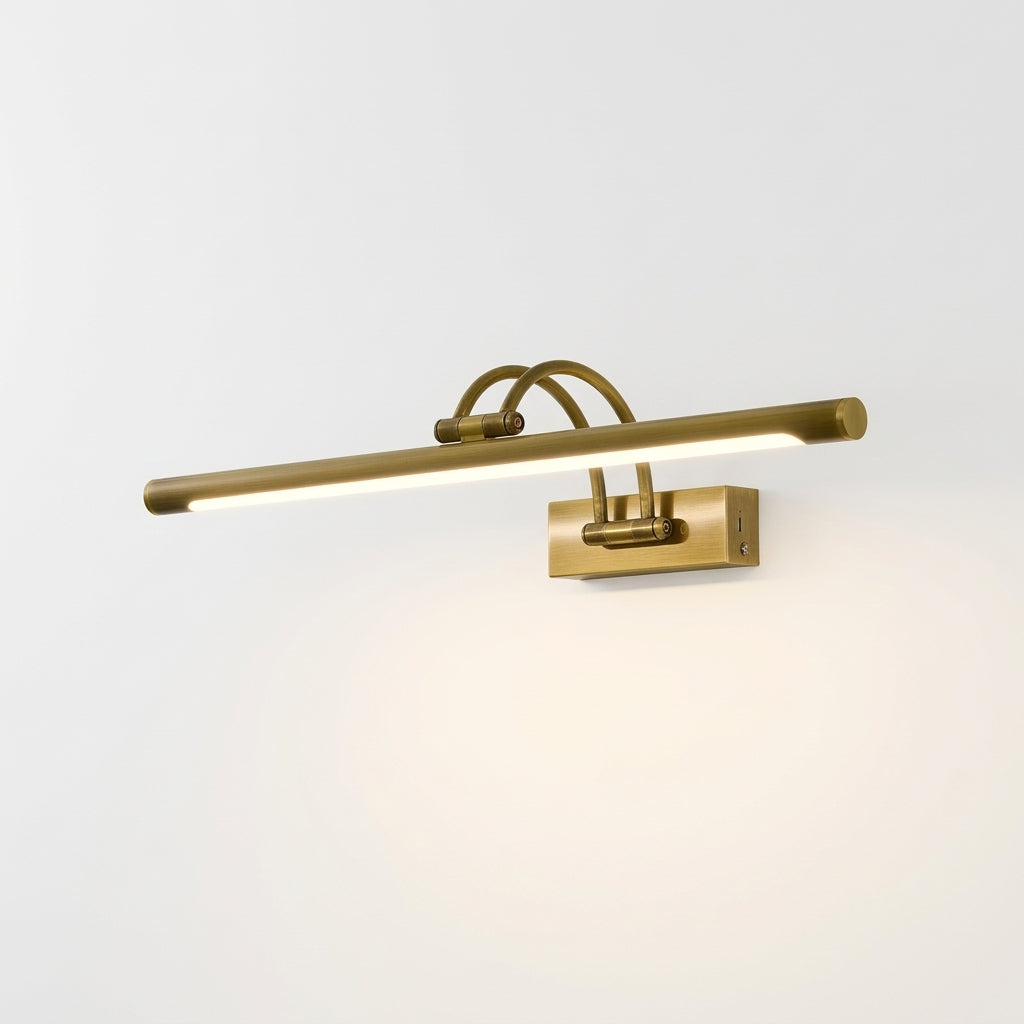 Brass Rechargeable Wall Light, switched on against a plain studio background