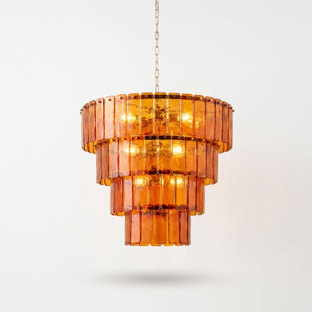 Amber Glass Chandelier