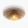 Hemp Rope Flush Mount, switched on against a plain studio background