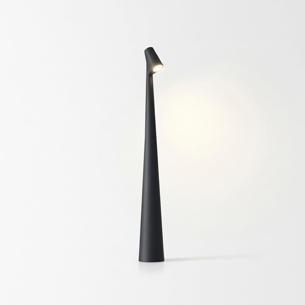 Slim Aluminum Stick Lamp, switched on against a plain studio background