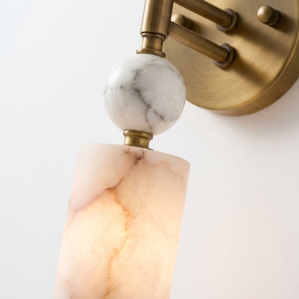 Marble and Brass Wall Lamp – detail