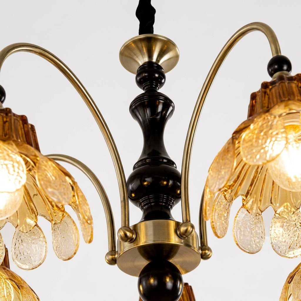 Amber Globe Cluster Chandelier – detail
