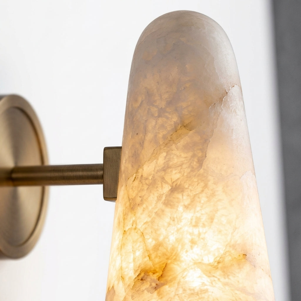 Alabaster Cylinder Wall Sconce – detail