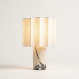 Marble and Fabric Cordless Table Lamp – detail