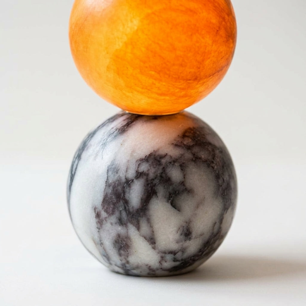 Close detail of the marble base, alabaster shade on the Marble and Alabaster Table Lamp