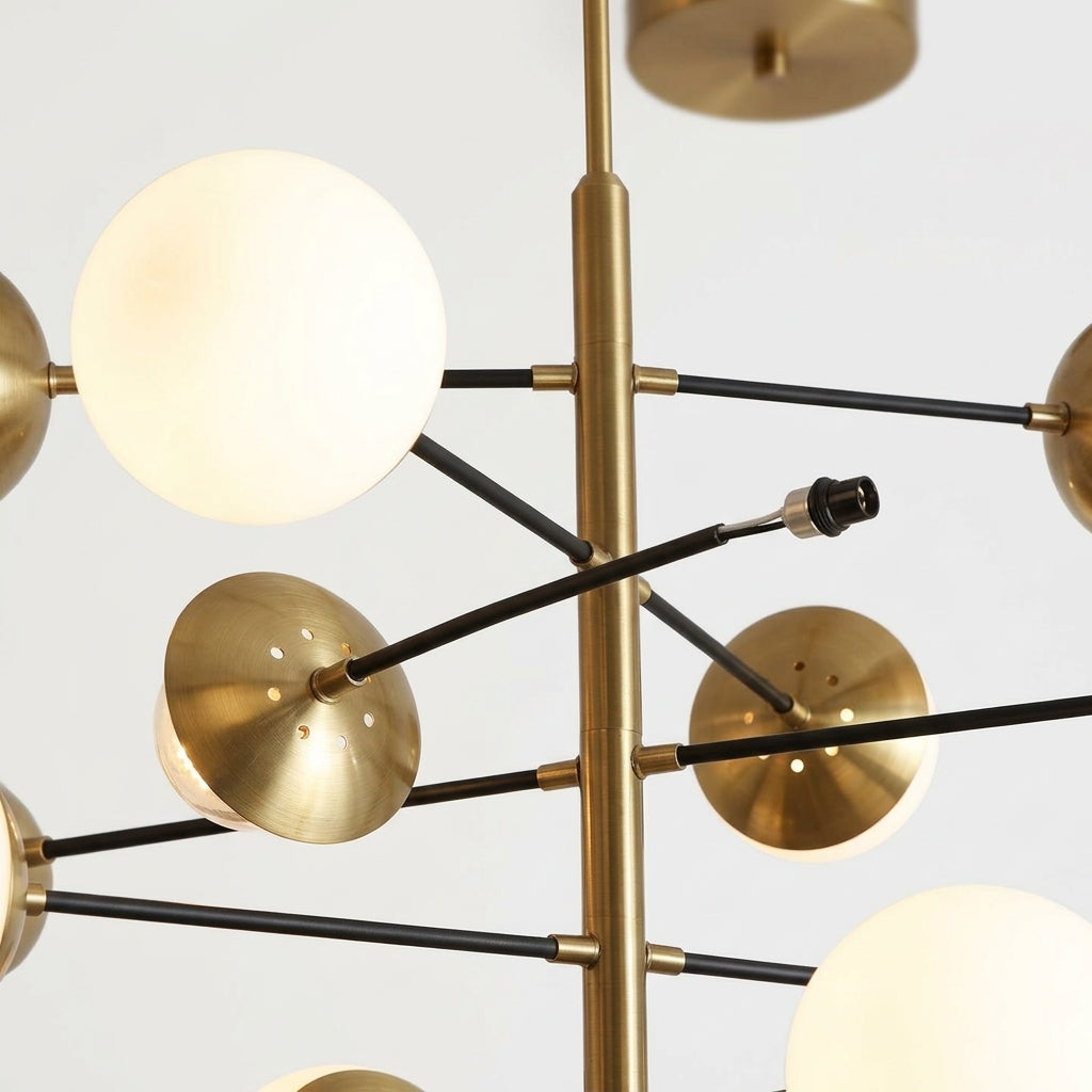Multi-Globe Gold Chandelier – detail