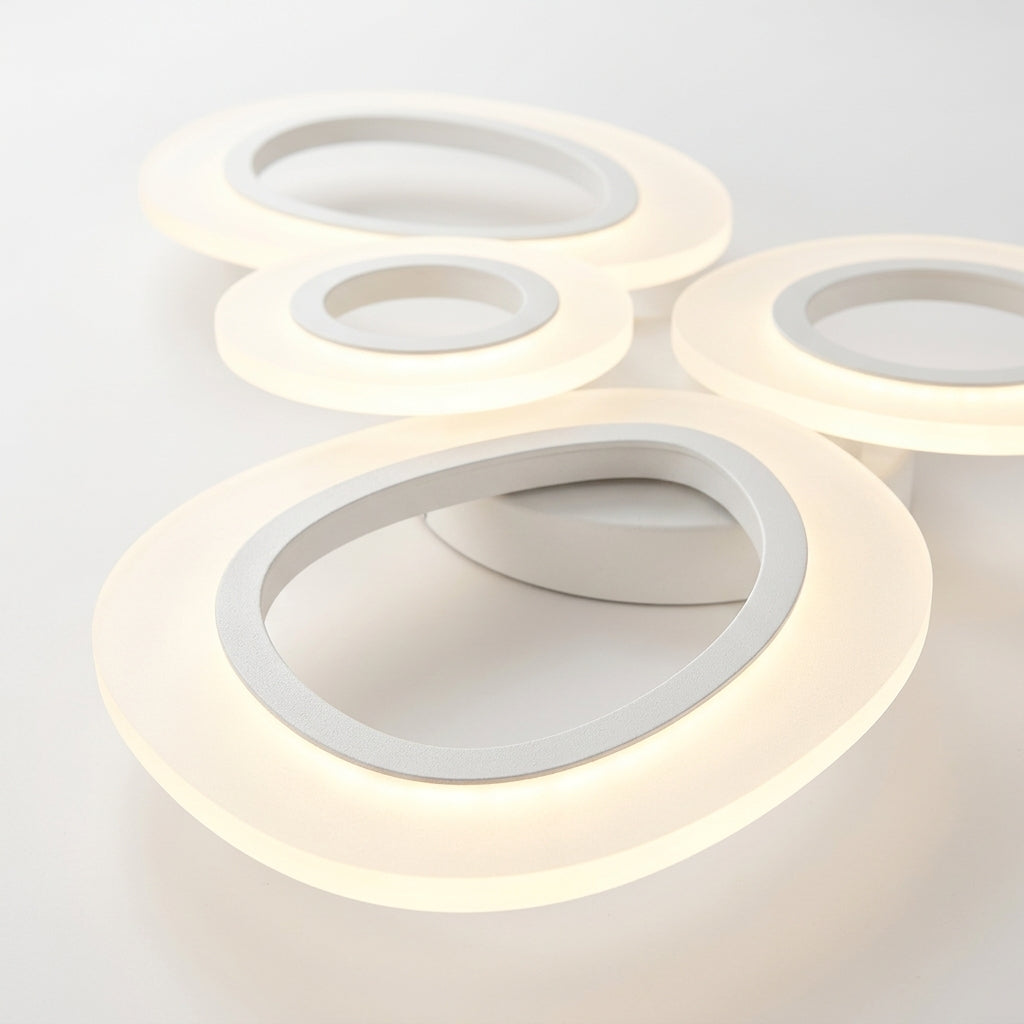 Close detail of the metal on the Nordic LED Flush Mount