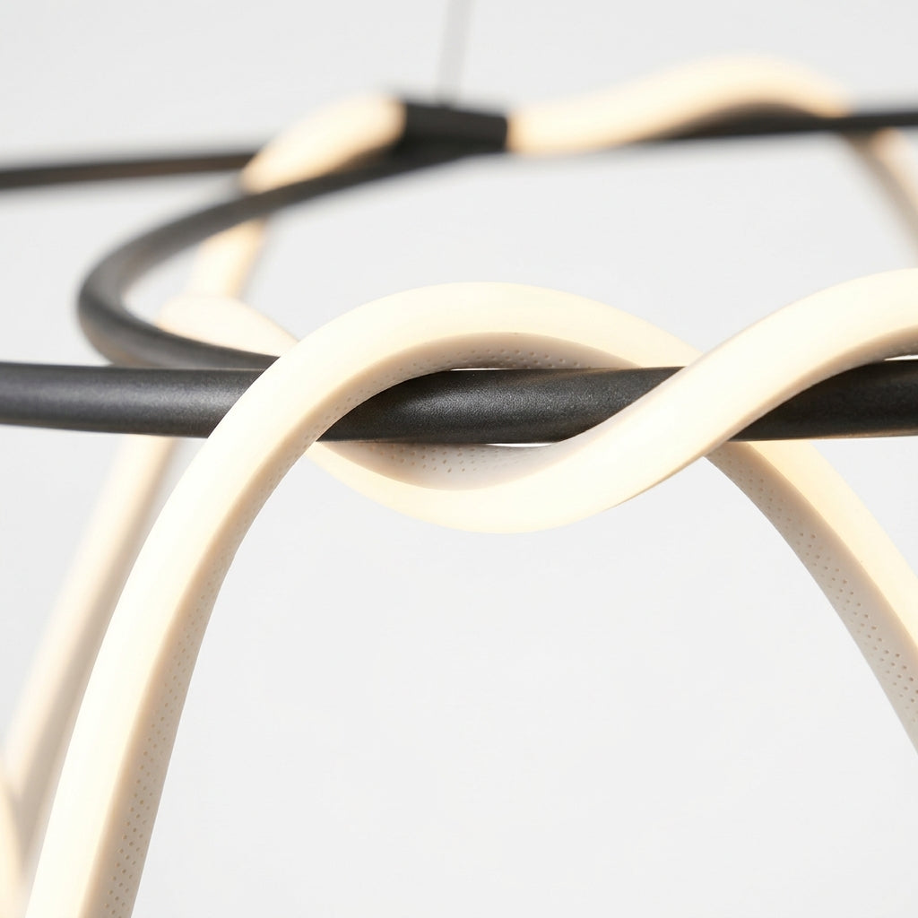 Rope-Wrapped Ring Chandelier – detail