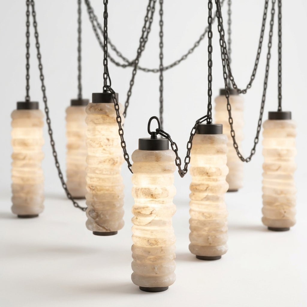 Alabaster Chain Chandelier – detail