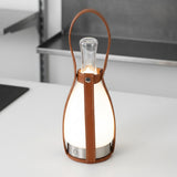 Leather and Glass Portable Lamp – detail