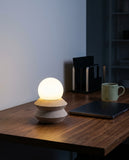 Travertine Cube Cordless Lamp – desk