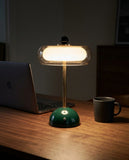 Amber Glass Tiered Cordless Lamp – desk