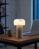 Travertine and Alabaster Cordless Lamp – desk
