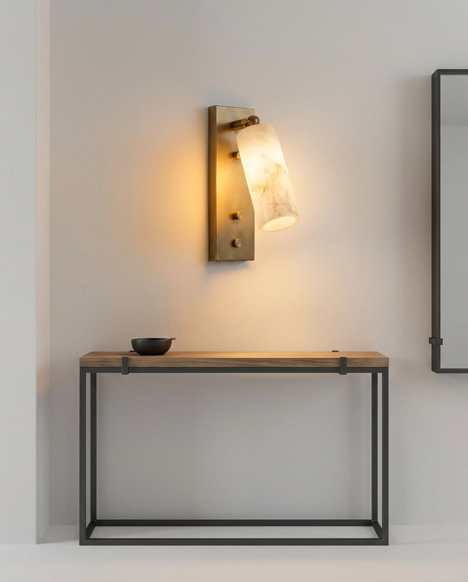 Pivoting Alabaster Sconce – hallway