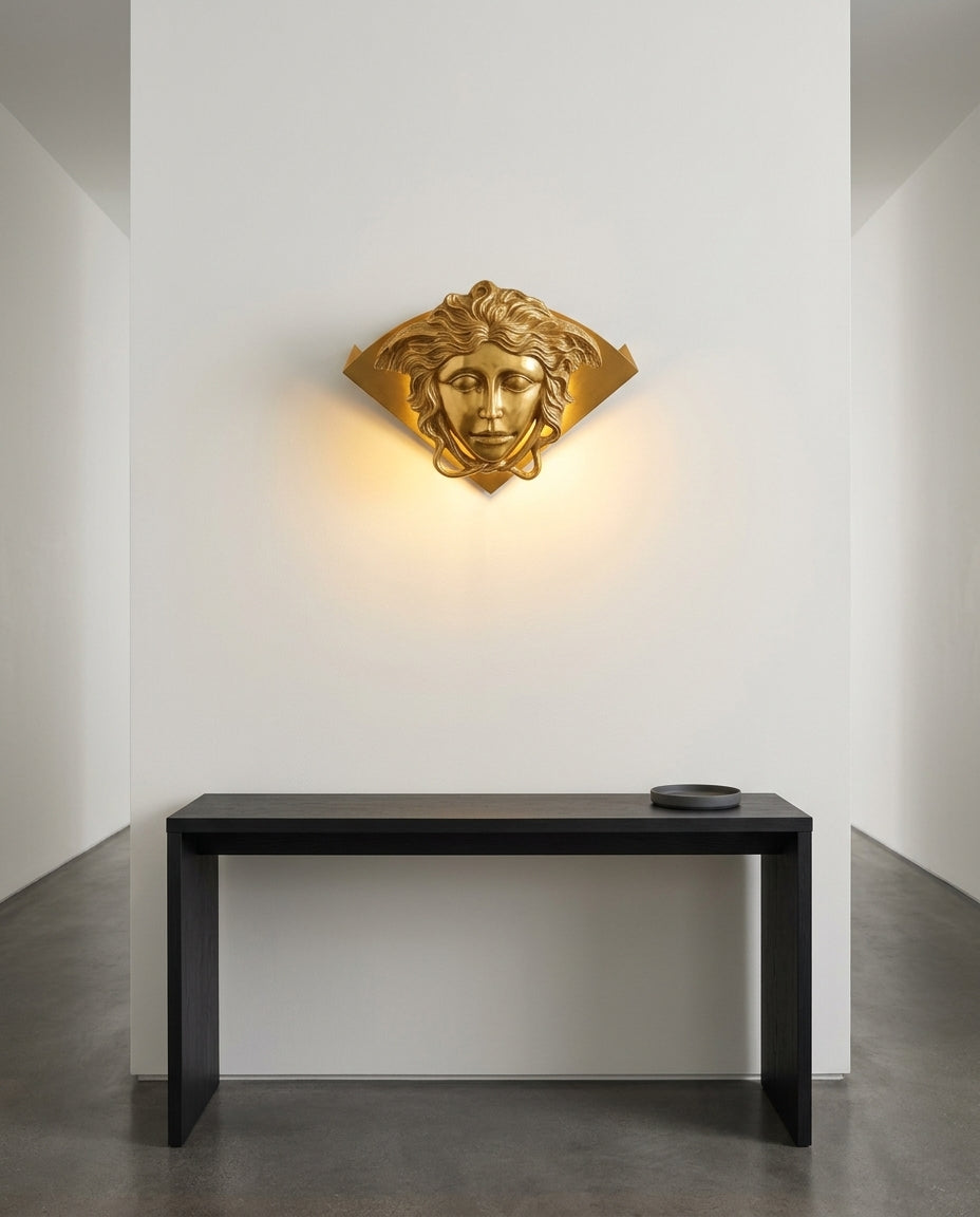 Brass Half-Dome Wall Lamp – hallway