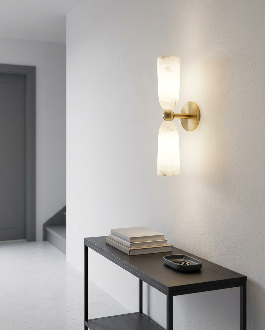 Alabaster Column Wall Lamp – hallway
