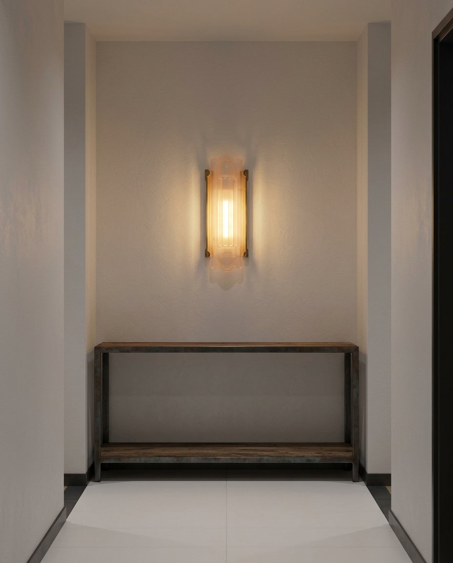 Tall Glass Wall Sconce – hallway