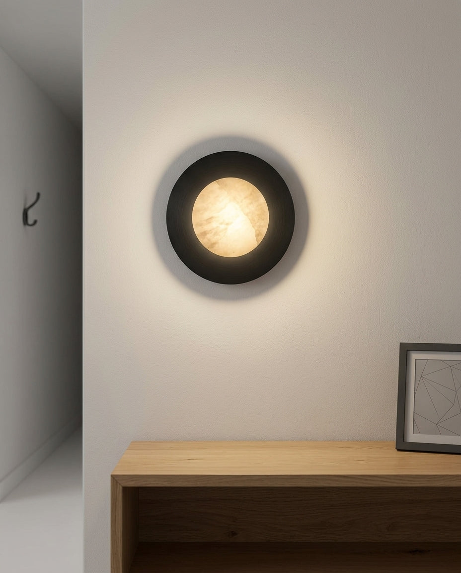 Concave Alabaster Sconce – hallway