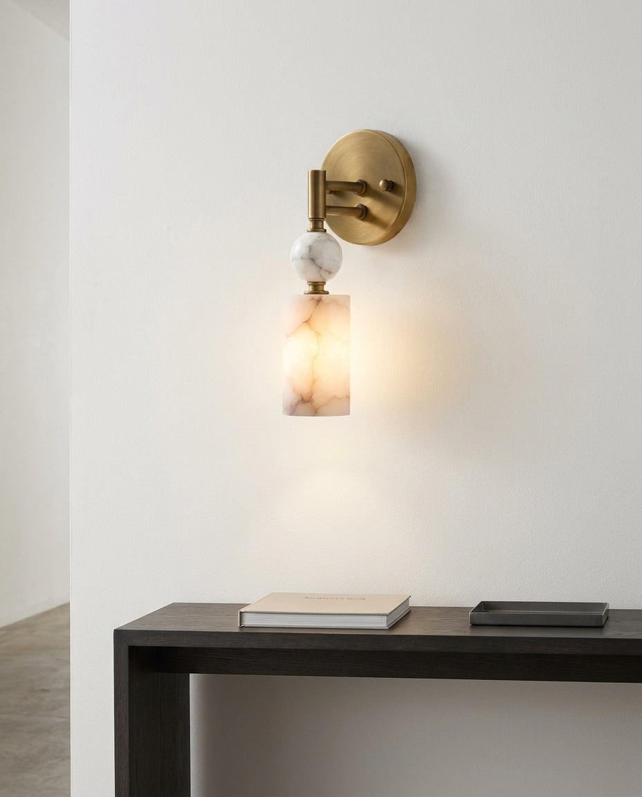 Marble and Brass Wall Lamp – hallway
