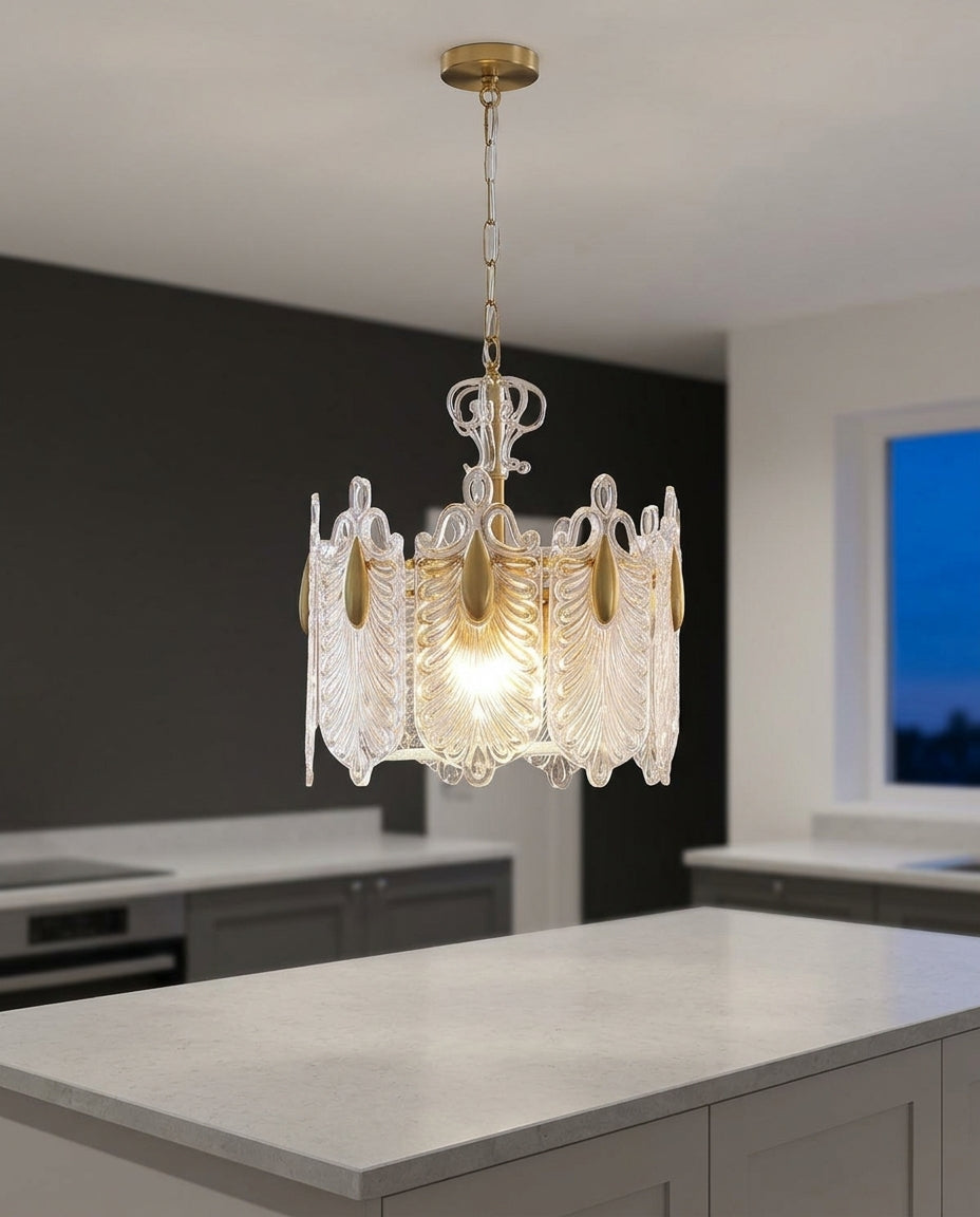 Copper and Glass Chandelier – island