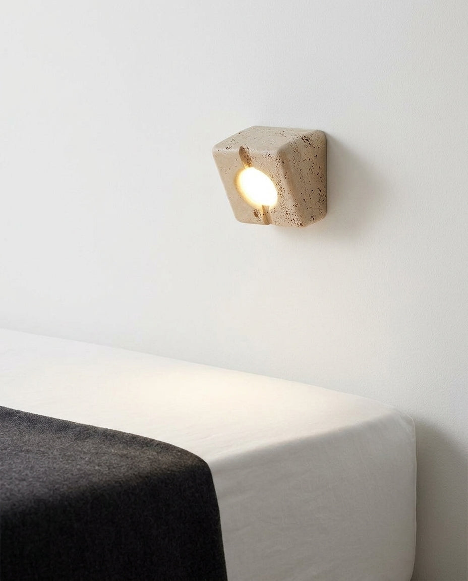 Travertine Block Wall Lamp – bedside-wall