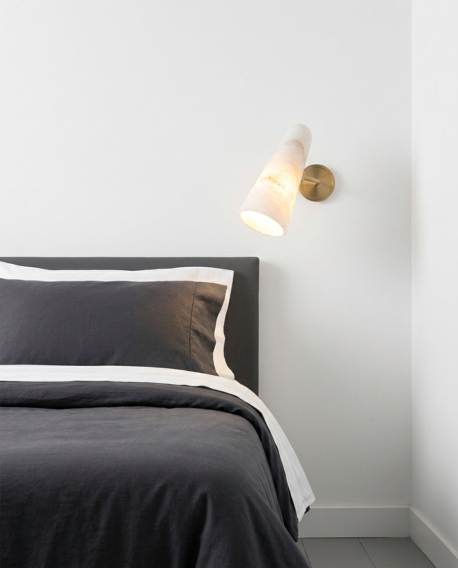 Alabaster Cylinder Wall Sconce – bedside-wall