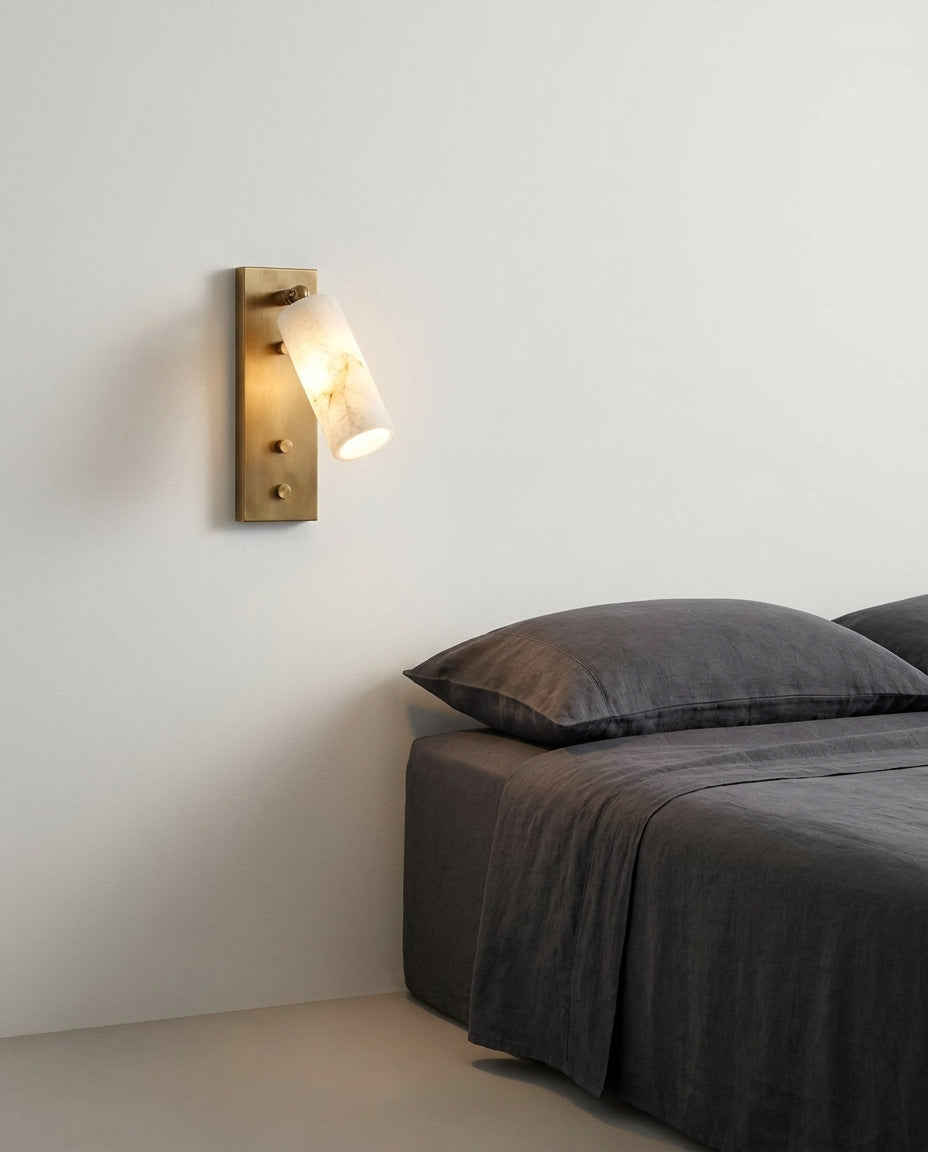 Pivoting Alabaster Sconce – bedside-wall
