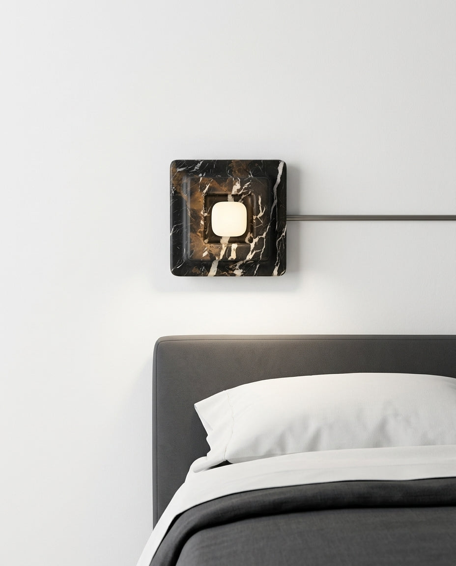 Marble and Glass Wall Lamp – bedside-wall