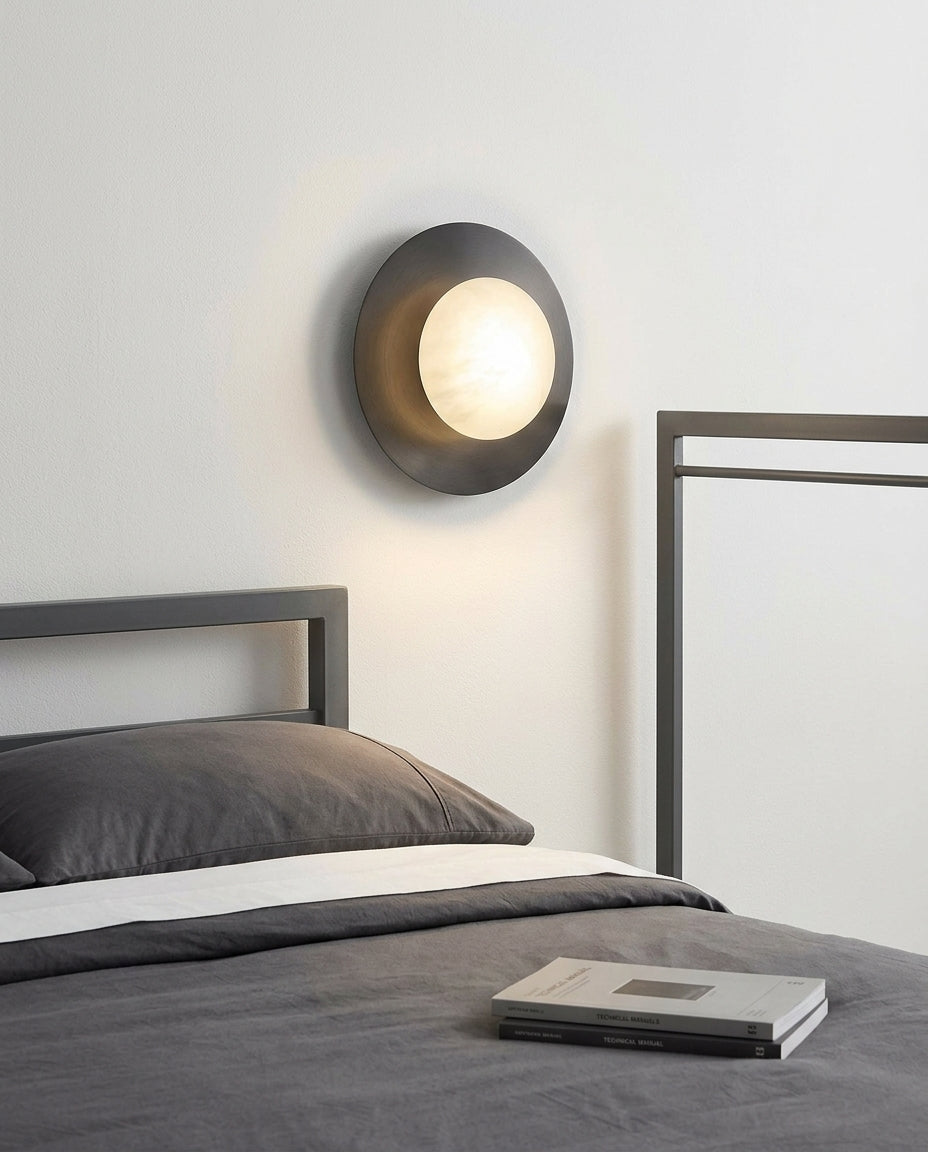 Concave Alabaster Sconce – bedside-wall