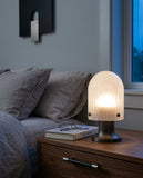 Ribbed Glass Cordless Lamp – bedside