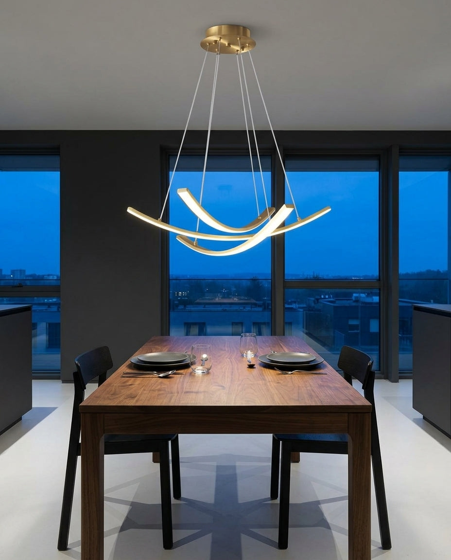 Brass Linear Bar Chandelier – dining