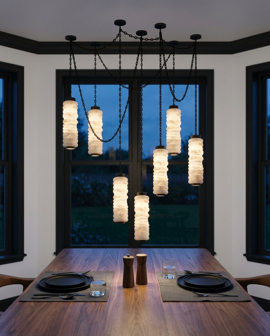 Alabaster Chain Chandelier – dining