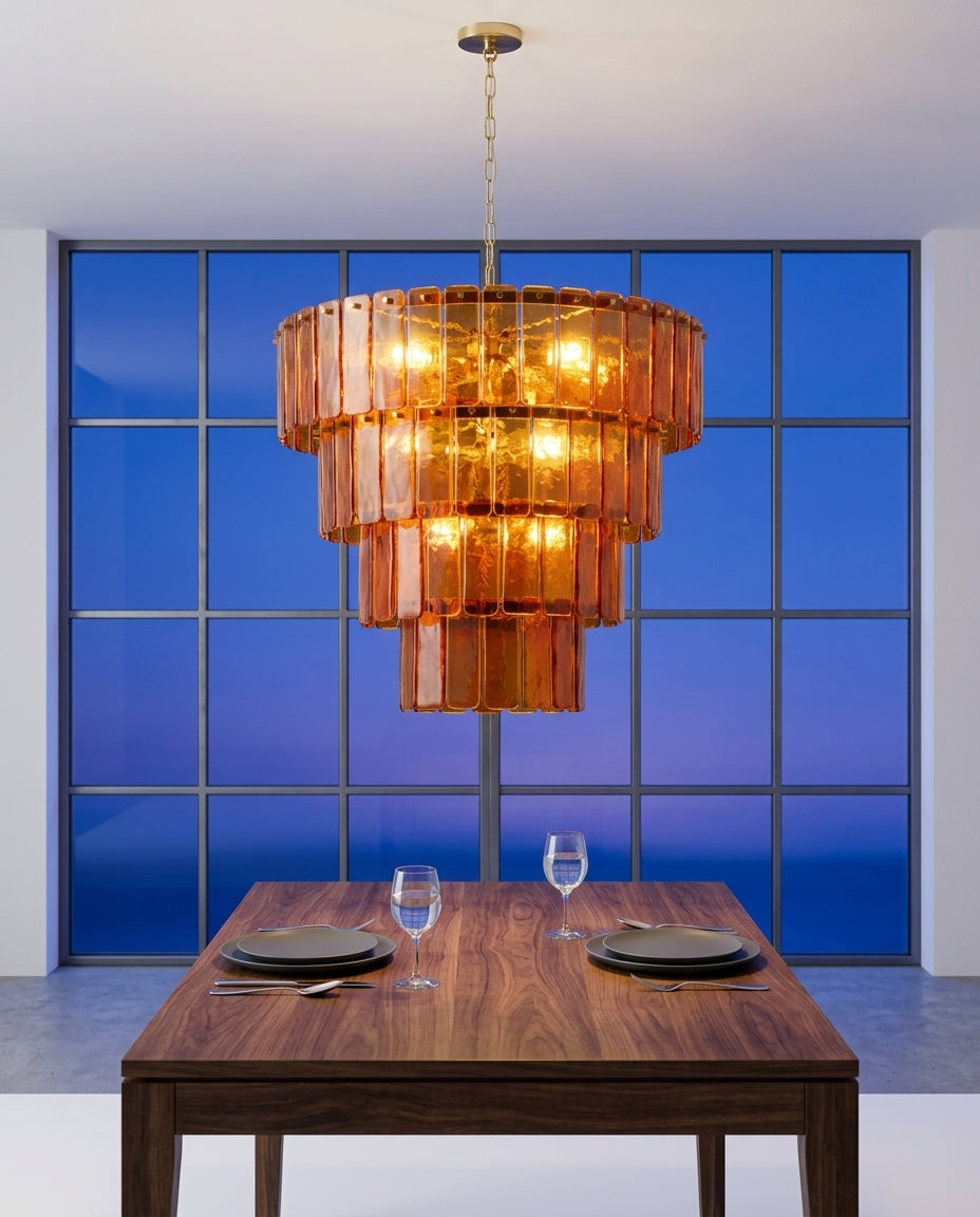 Amber Glass Chandelier – dining