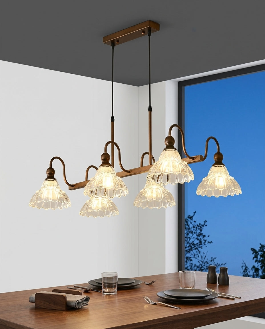 Linear Six-Light Glass Pendant – dining