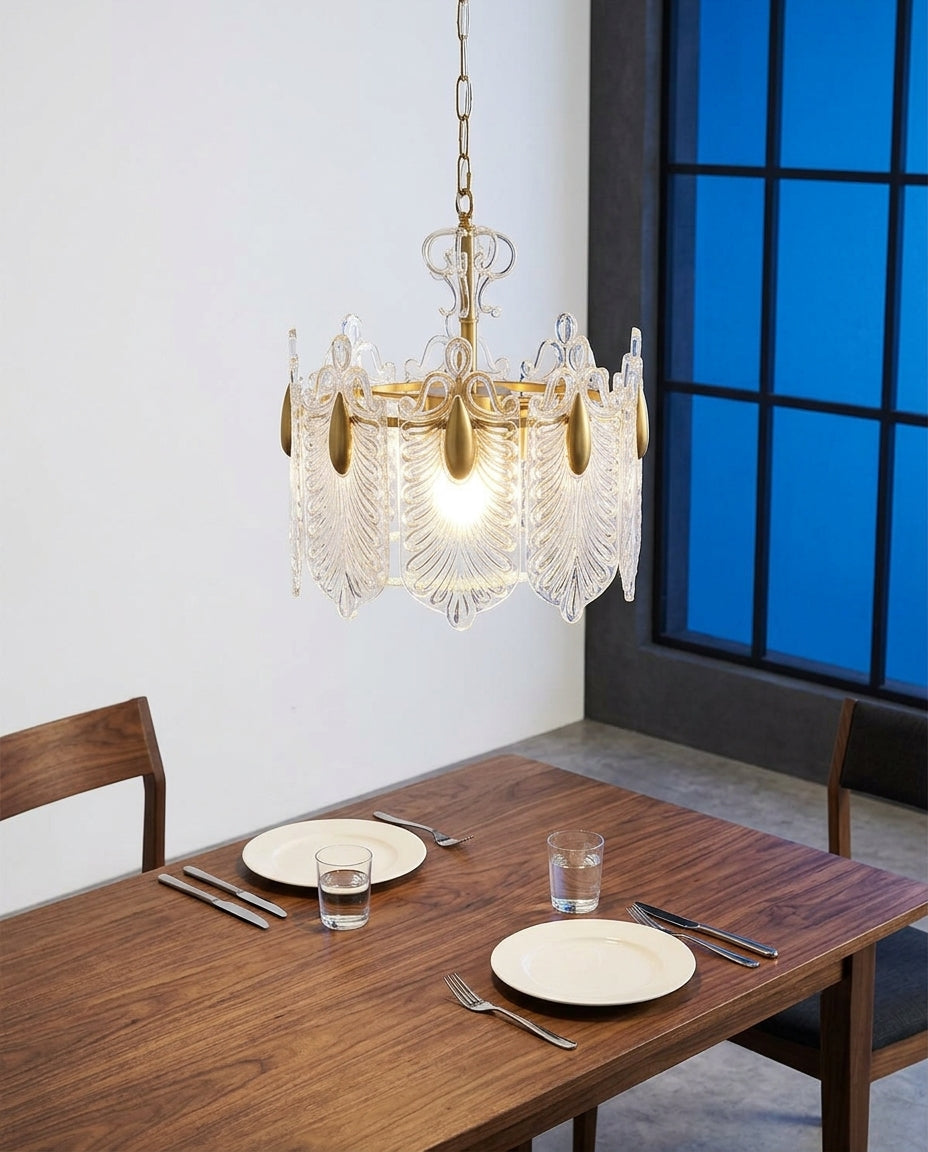 Copper and Glass Chandelier – dining