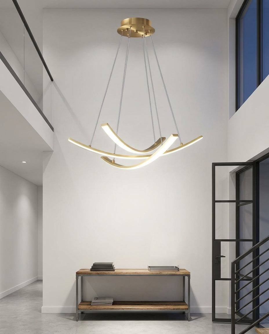Brass Linear Bar Chandelier – entry
